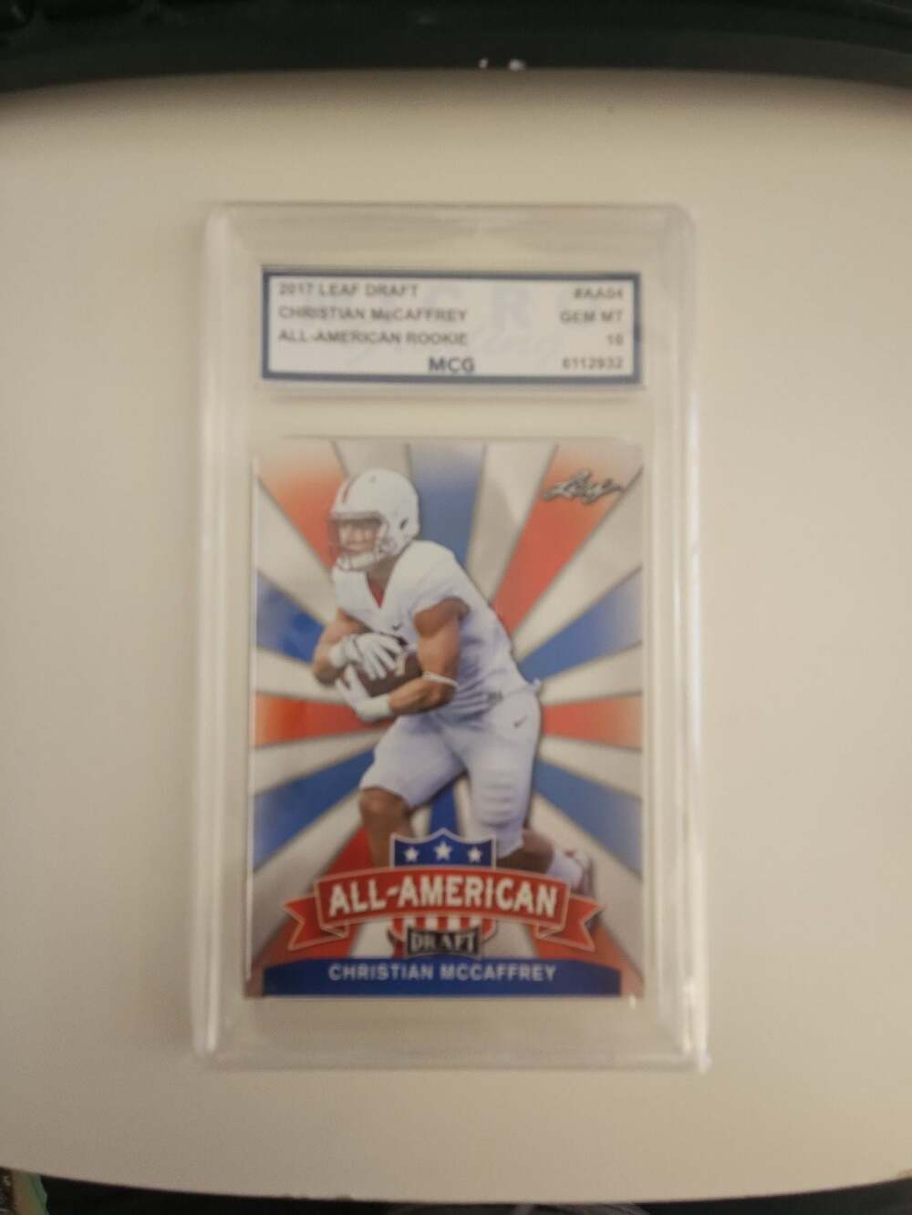 2017 Leaf Draft All-American Christian McCaffrey Rookie Card #AA-04 Graded MCG G